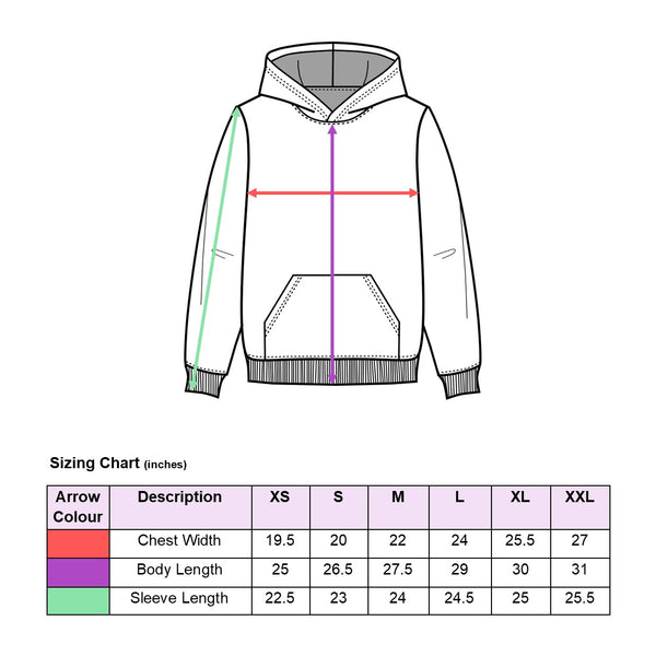 hoodie sizing chart