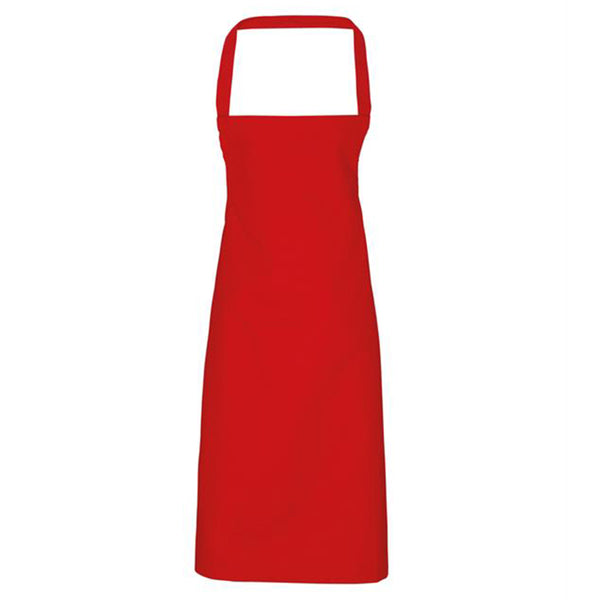 red organic apron