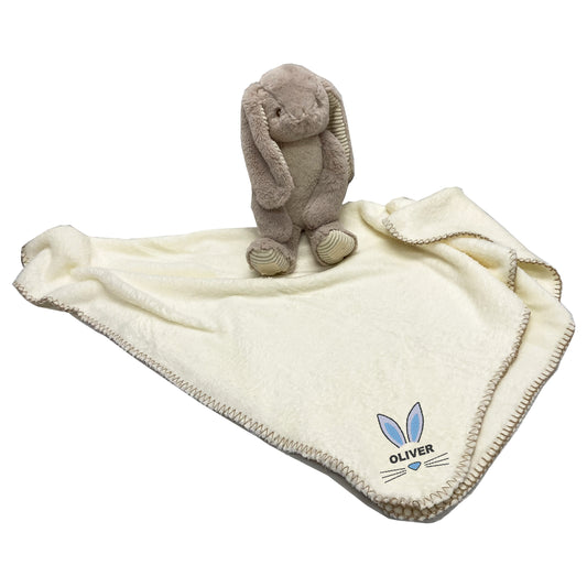 Bunny Ears with Name Bunny Blanket