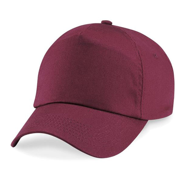 burgundy cap