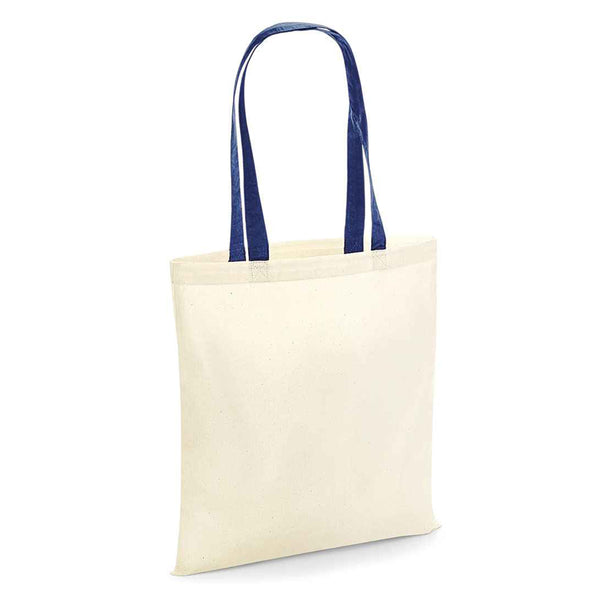 navy handle tote