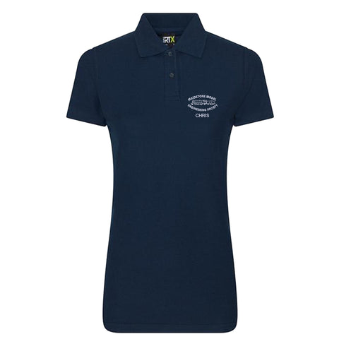 Women's polo shirt with embroidered logo