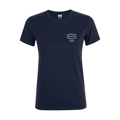 Women's t-shirt with embroidered emblem